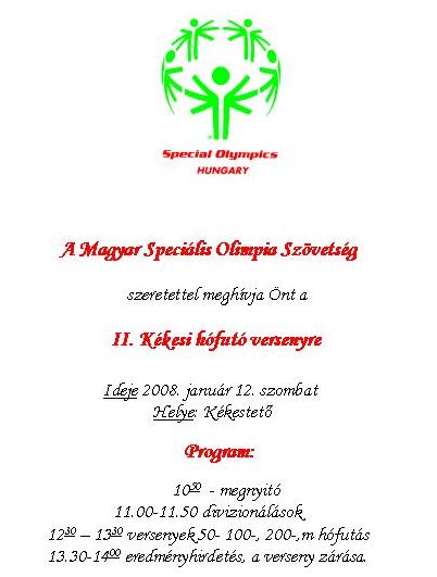 hofuto verseny meghivo Magyar Speciális Olimpia Szövetség