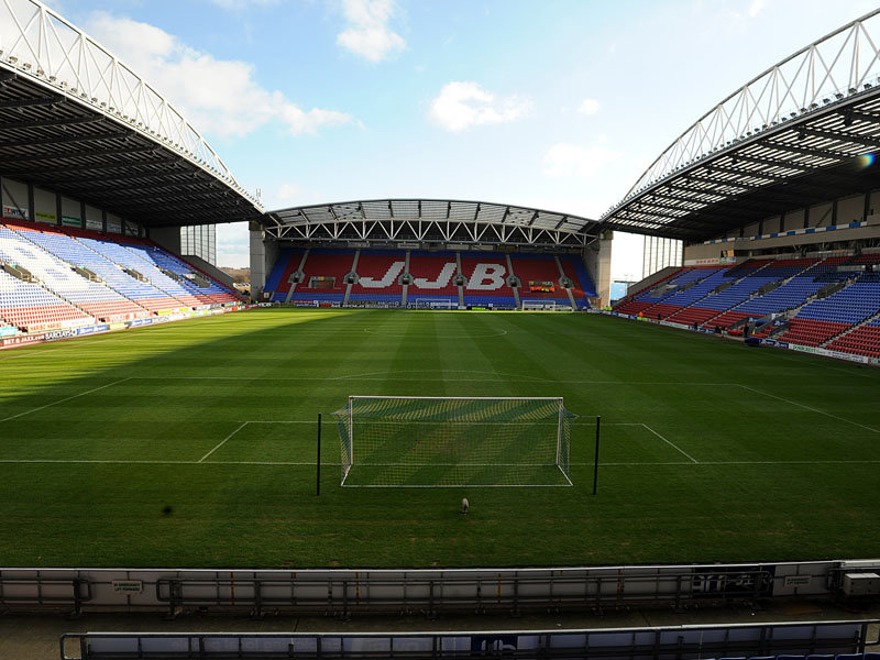 A Wigan stadionja most nem ilyen szép zöld