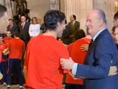 Juan Carlos király is üdvözölte a játékosokat