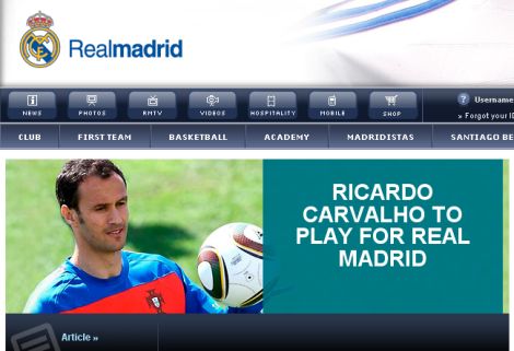 Hivatalos: Ricardo Carvalho a Real Madrid játékosa