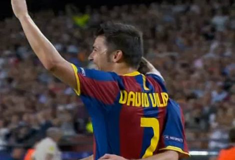 David Villa első BL gólját szerezte a Barca színeiben